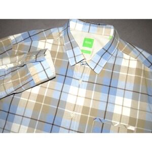 HUGO BOSS‎ Green Label Long Sleeved Plaid Regular Fit Button Up Shirt Men's XL